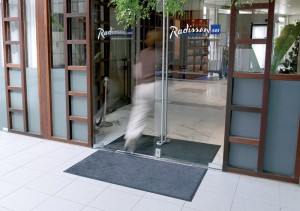 Entrance with mat